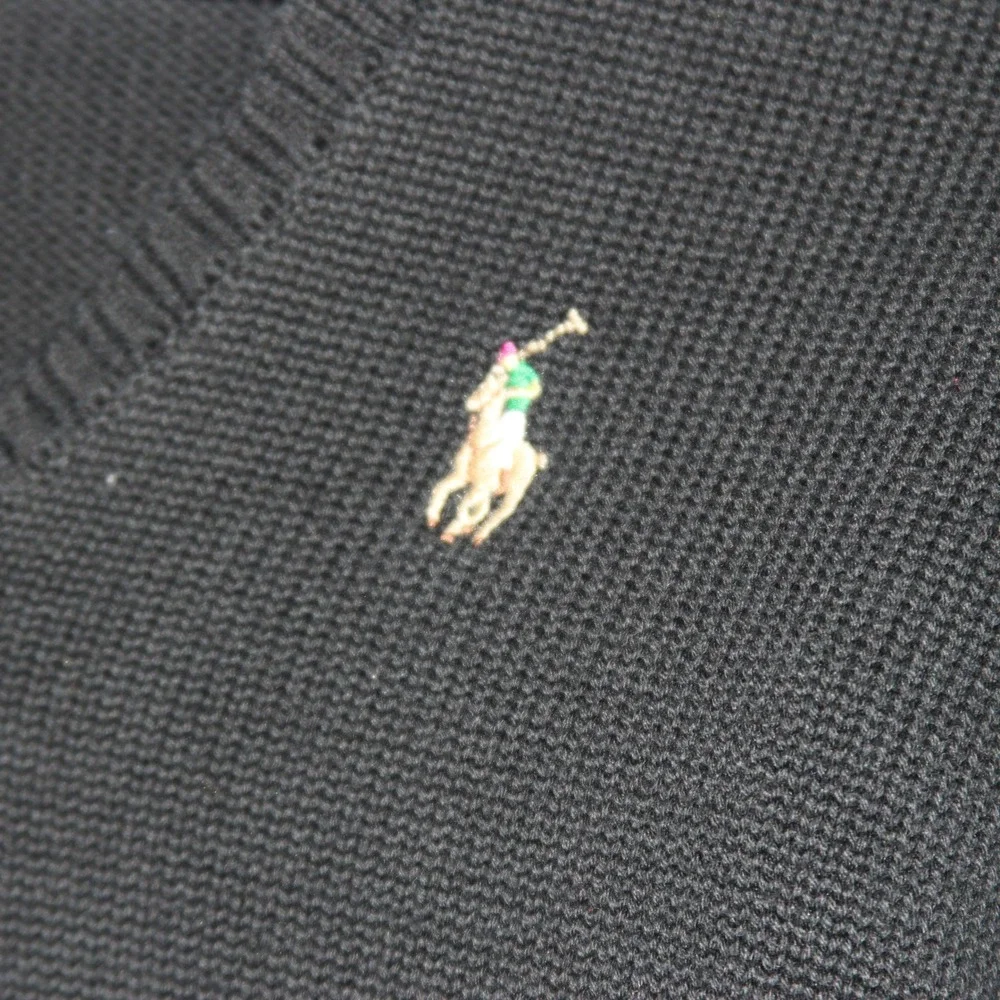 Ralph Lauren Black V Neck‎ Cotton Knit Sweater Kids Small Pony Logo Pullover